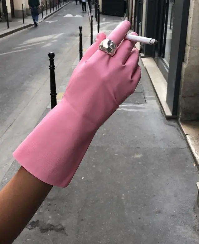 Download Image of Cigarette and Dishwashing Glove