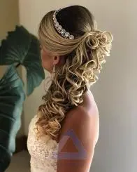 New Open Hair Bridal Hairstyles with Crown