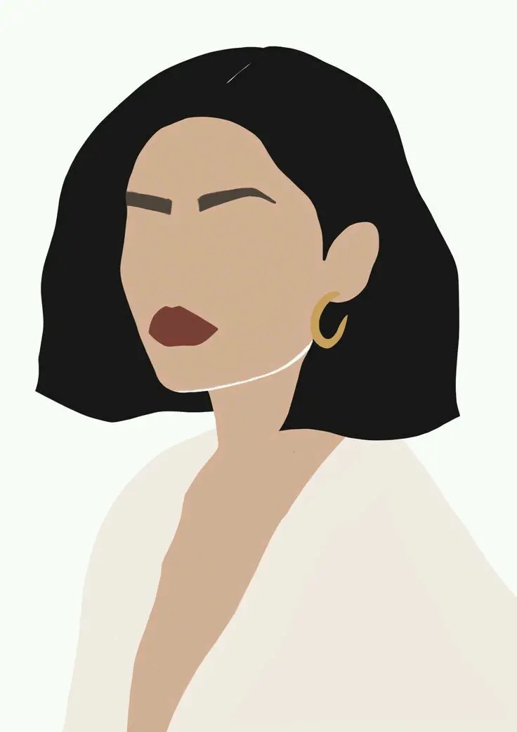 Download Minimalist Girl with Black Hair Profile Picture