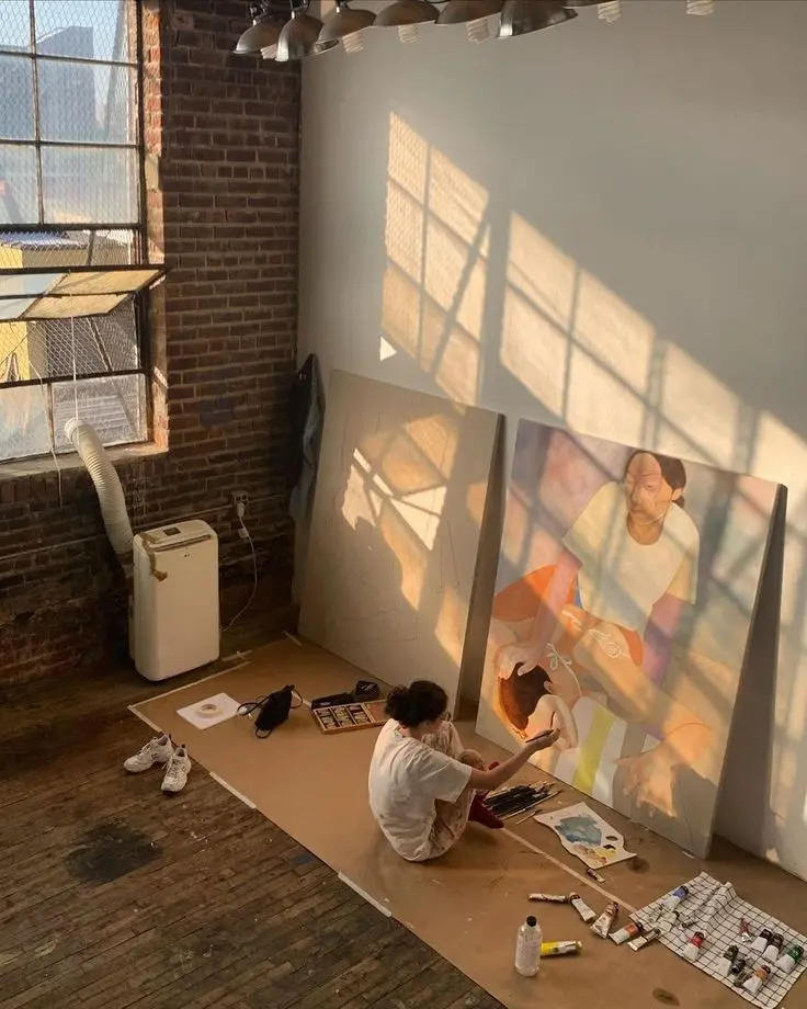 Download Painting on Large Canvas Image