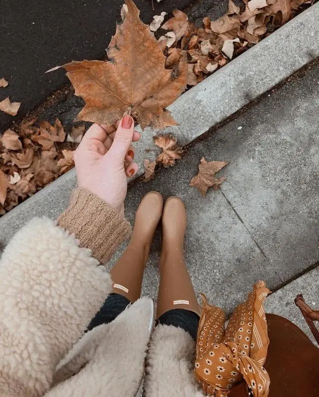 Download Fall Leaf in Girl's Hand Photo