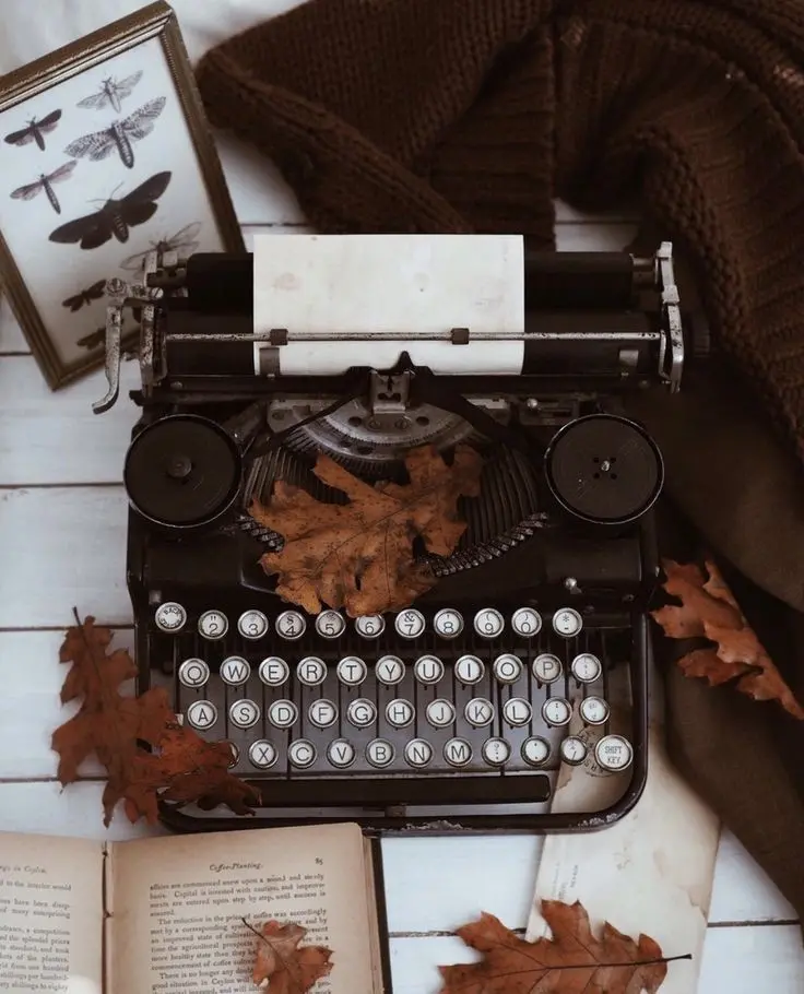 Download Typewriter and Autumn Leaves Profile Image
