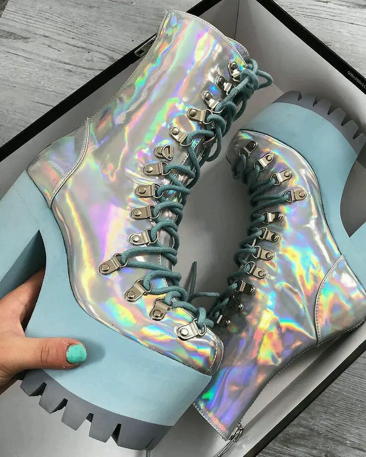 Download Image of Holographic High-Heel Sneakers
