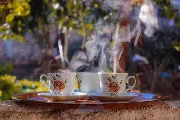 Tea Cups with Beautiful and Embossed Flower Designs