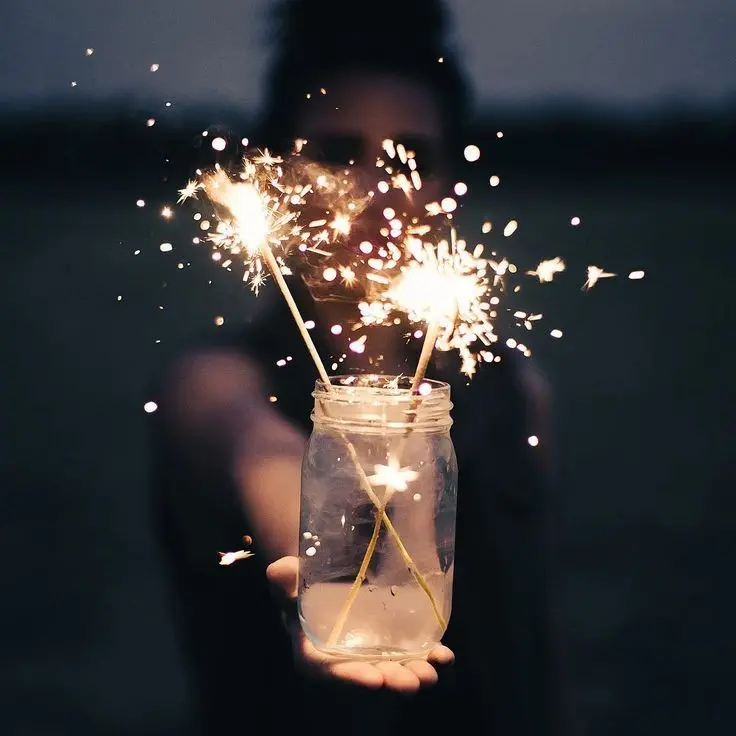 Download Girly Profile Picture with Sparklers in Glass Container