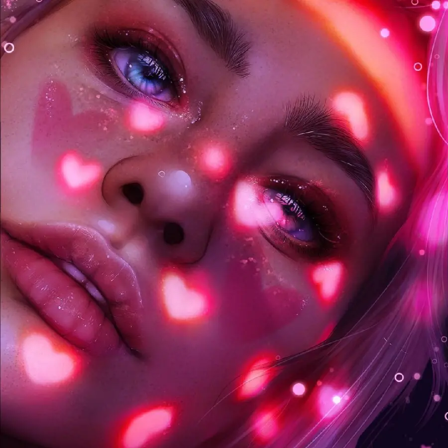 Download Digital Art Wallpaper of a Girl with Pink Hair