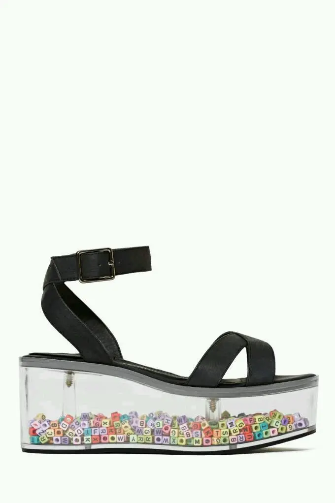 Download Black Platform Sandals with Clear Sole
