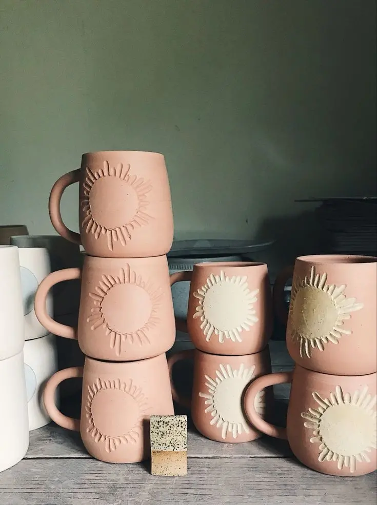 Pink Sun Design Handmade Mugs - Perfect for Special Occasions