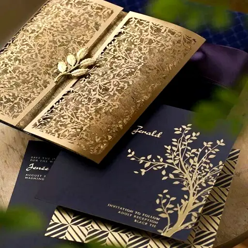Golden Royal Wedding Invitation Card Photo
