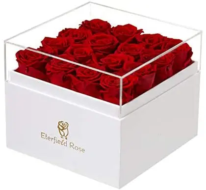 Rose Box With Glass Lid