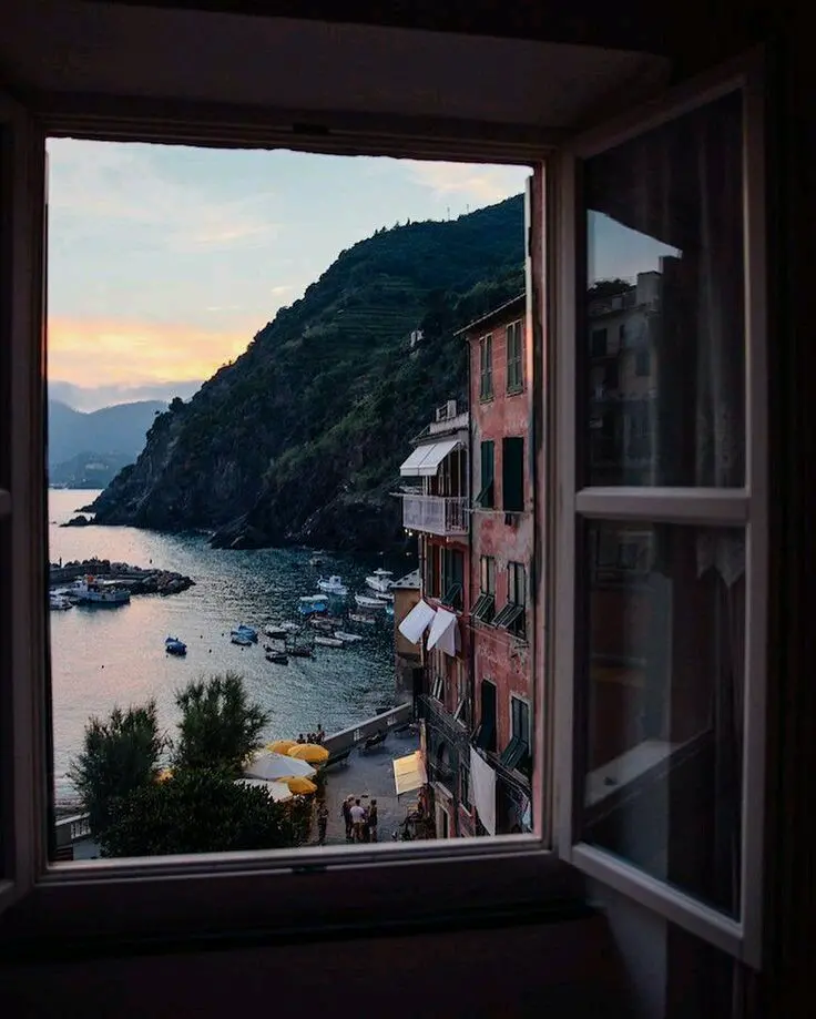 Download Window Profile Picture with Mountain and Sea View