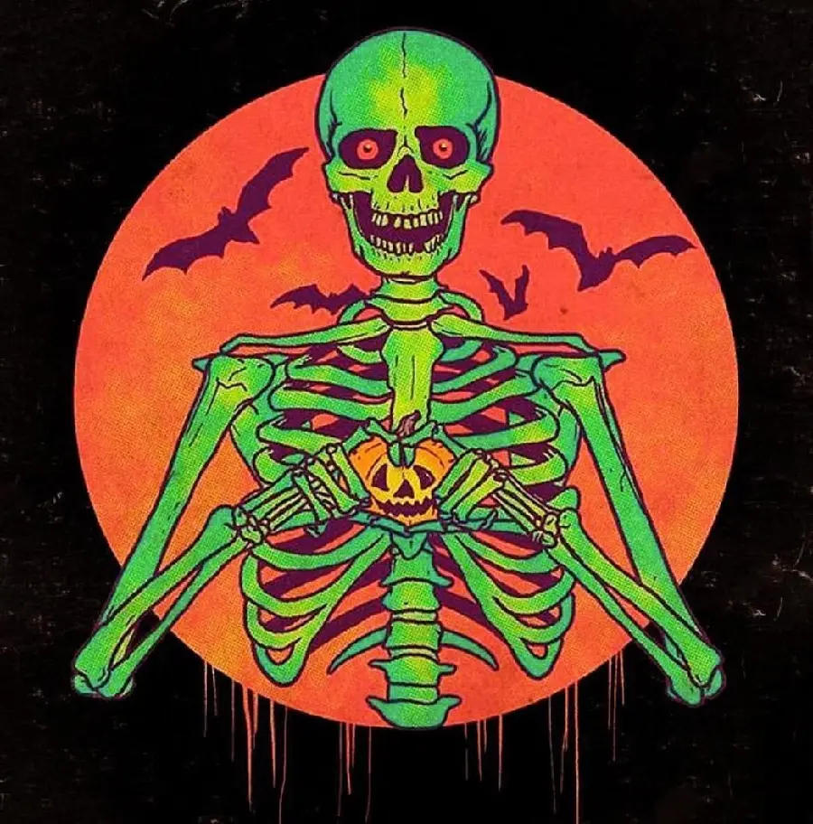 Scary Skeleton Halloween Profile Picture for Social Media