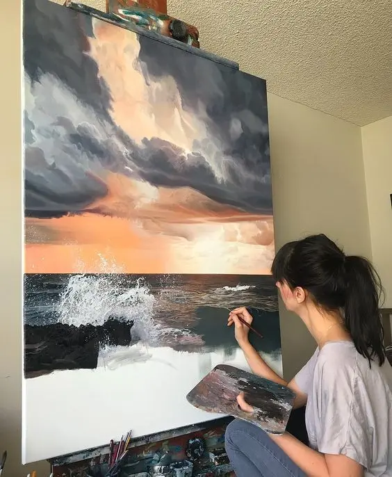Professional Painter Drawing Sea Profile Picture