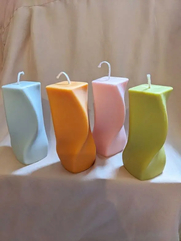 Colorful Candles with Unique Designs Image