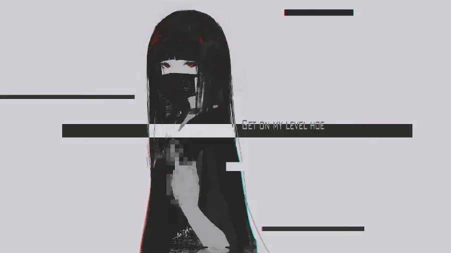 Background Image of Black-Haired Anime Girl with Mask