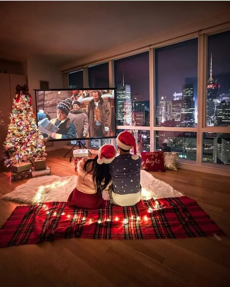 Download Image of Watching TV on Christmas Night