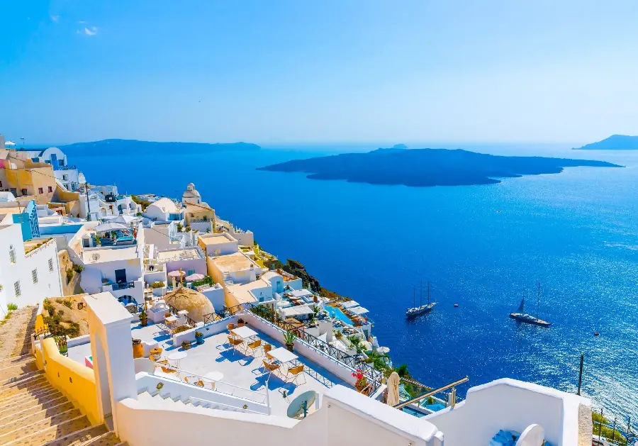 Download Aerial View of Santorini Island