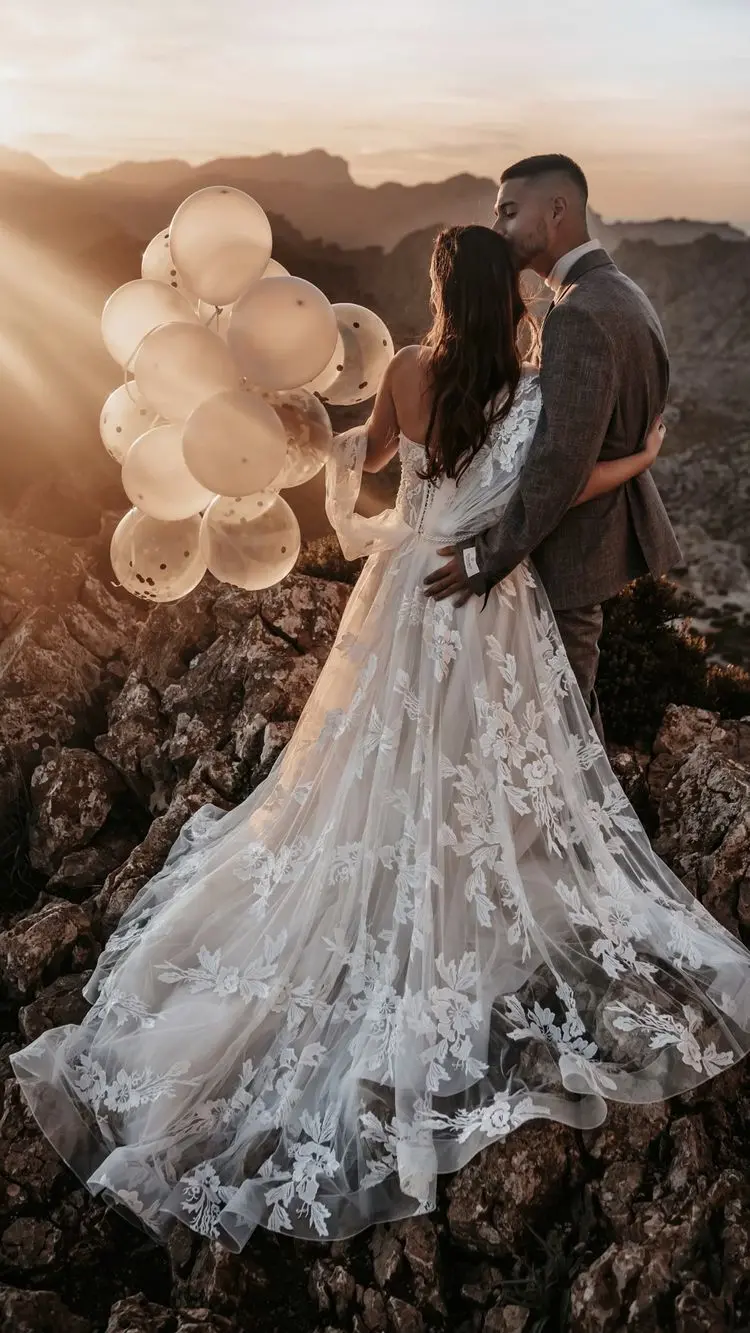 Faceless Wedding Pose for Couples