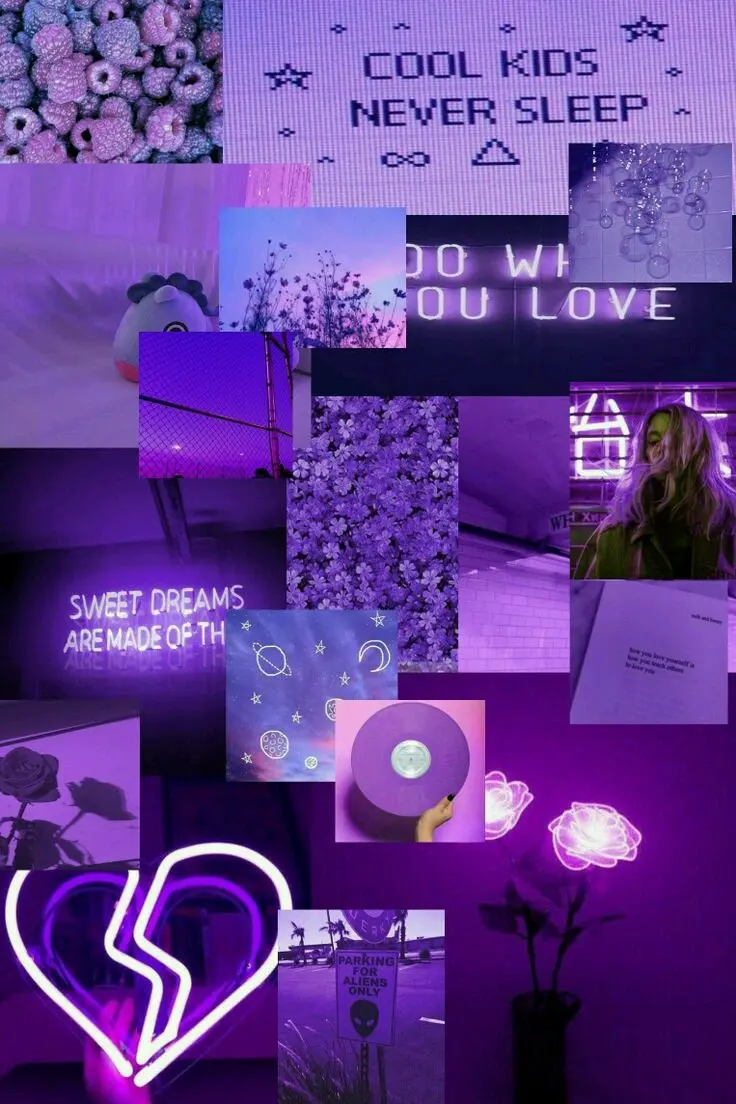 Download Profile Picture of Neon Heart and Purple-Haired Girl