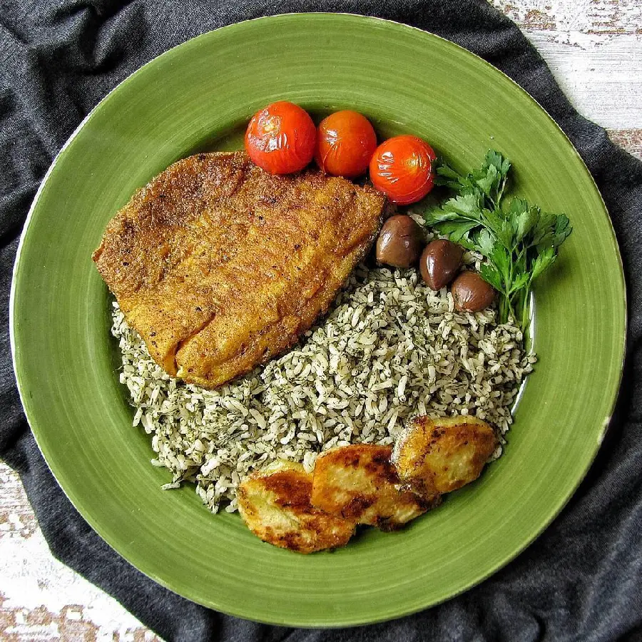 Herb Rice with Fish Nowruz Photo