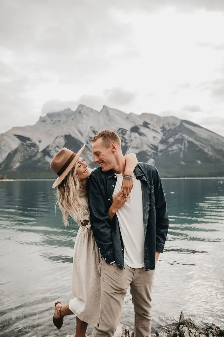 Couple Pose Idea by the Lake