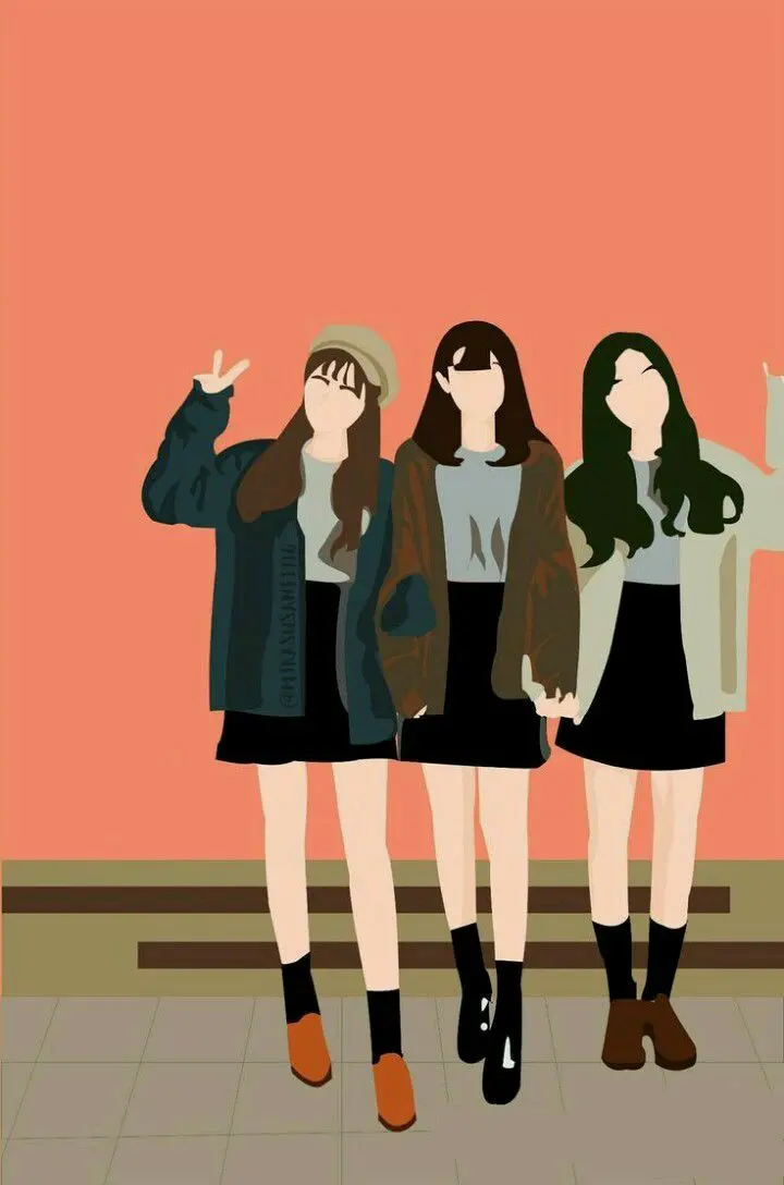 Download Minimalist Girls in School Uniform Background