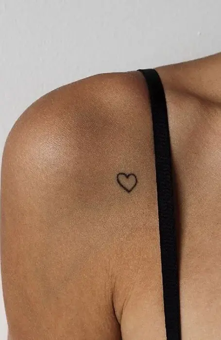 Minimalist Heart Tattoo for Collarbone