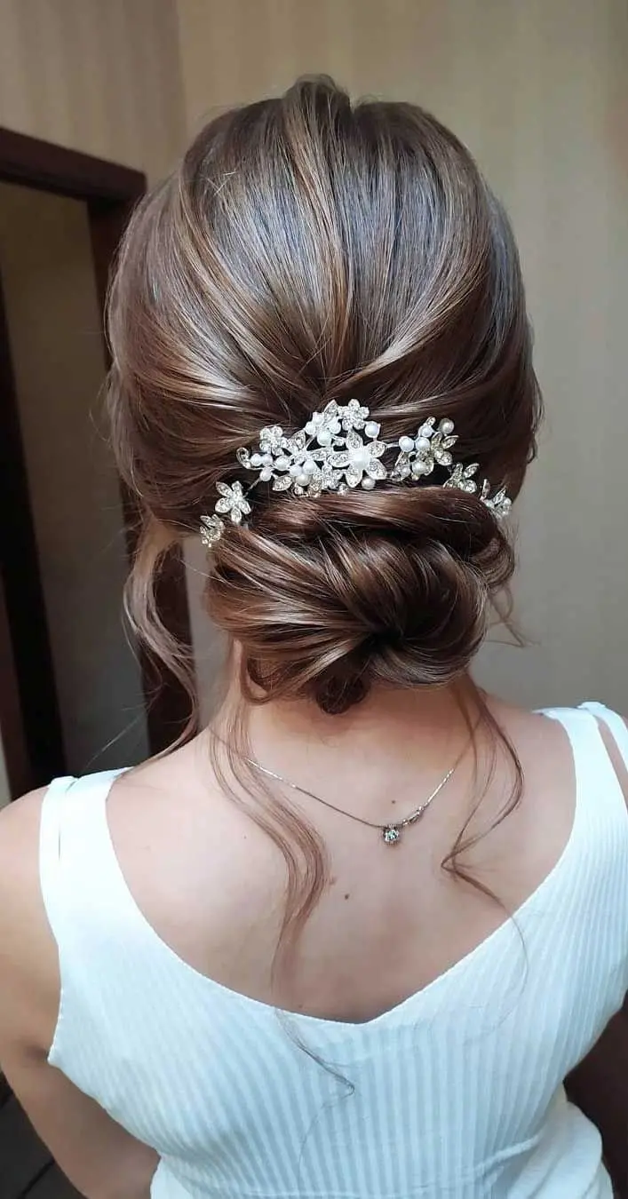 European Bridal Bun for Dark Hair - Elegant and Stylish