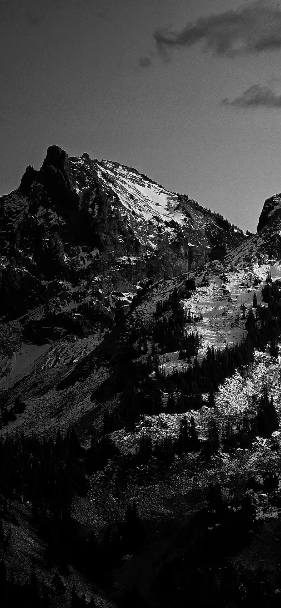 Black and White Mountain Landscape Wallpaper for Phones