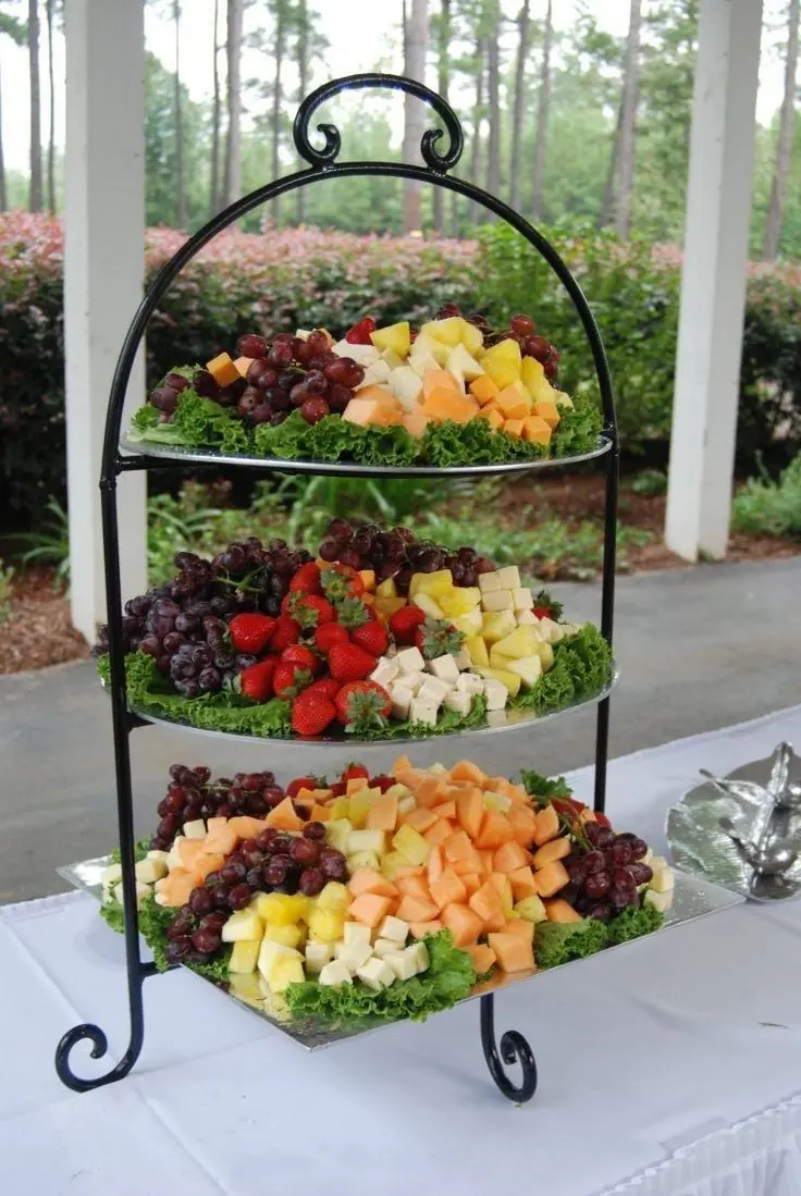 Download Background Image of Fruit Arrangement on Waiter Table