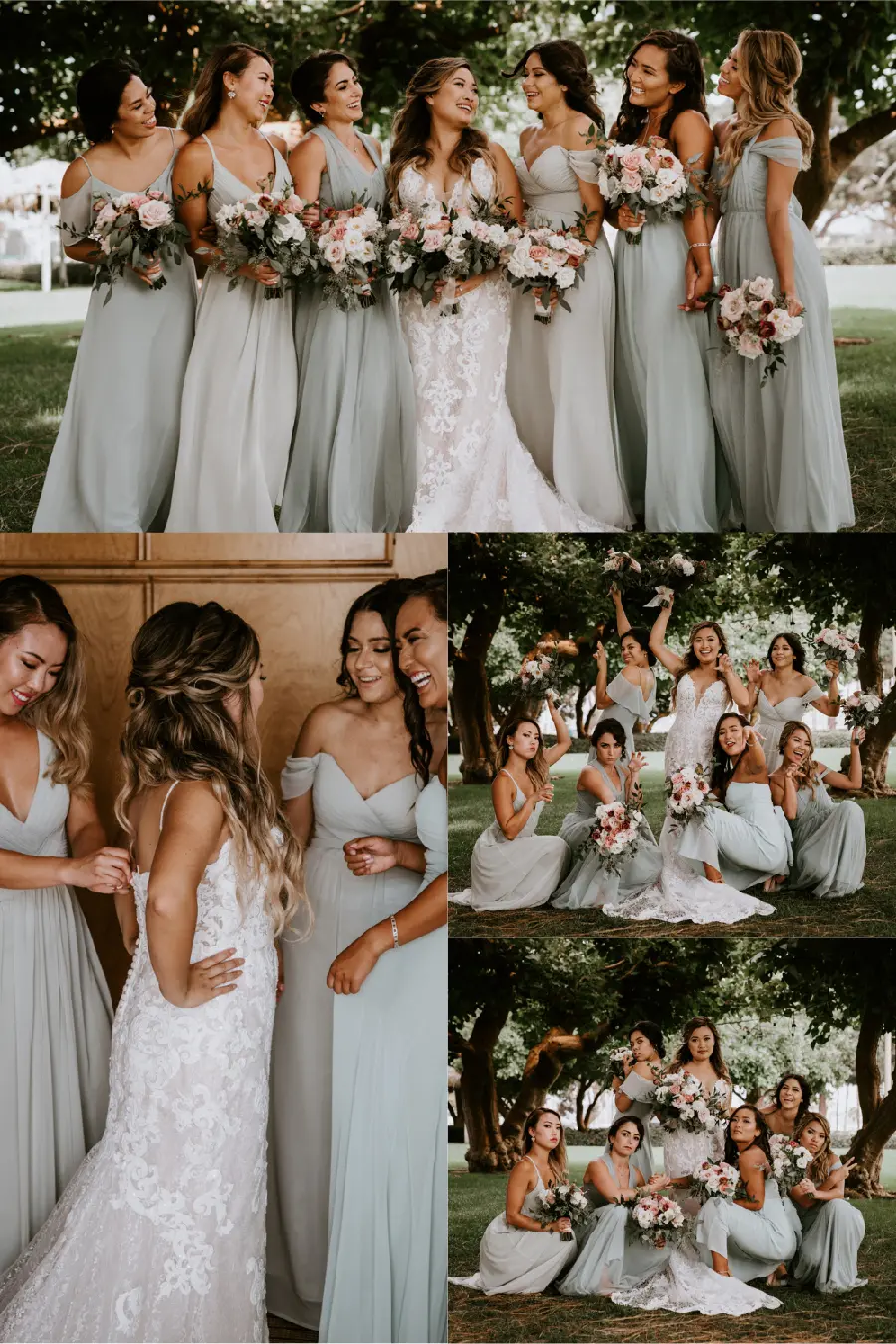 Bridal Photos With Friends At Wedding