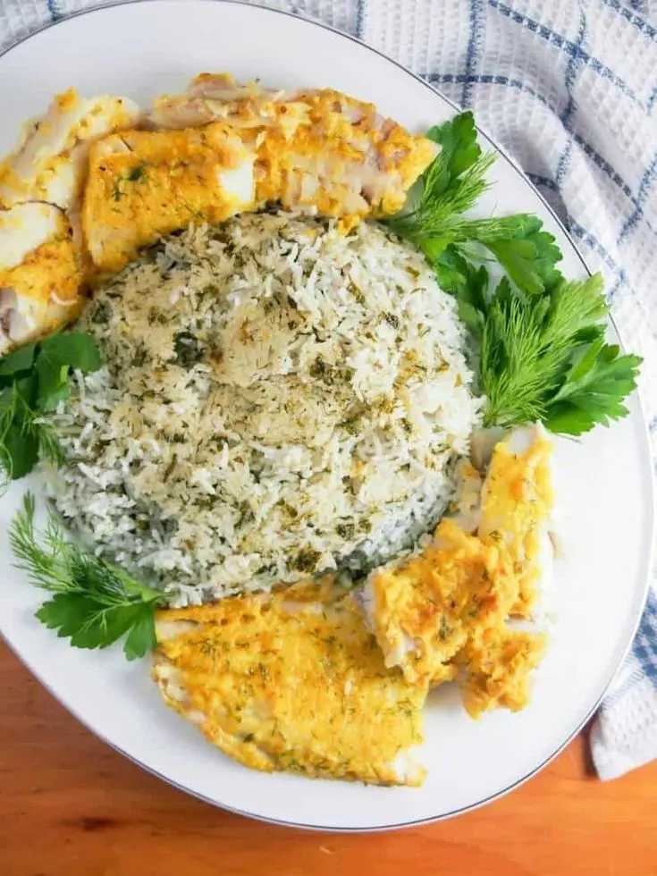 Herb Rice with Fish Special Occasion Photo