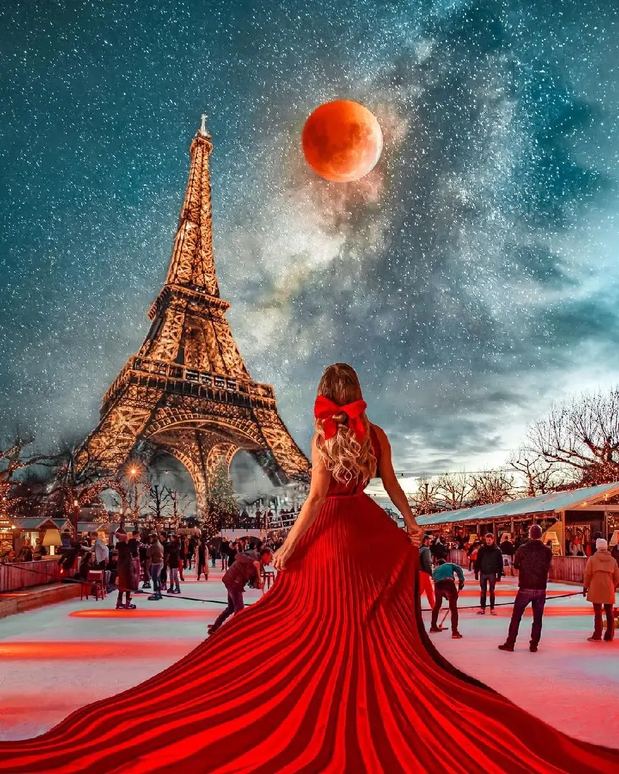 Eiffel Tower Girl Wallpaper in HD Quality