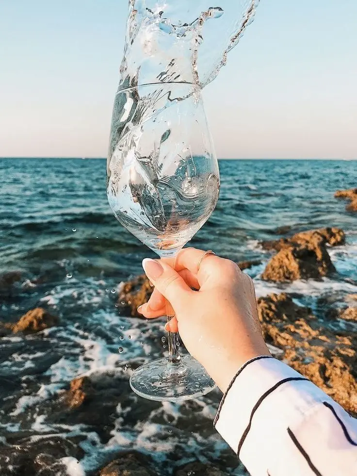 Download Image of a Glass of Water by the Sea