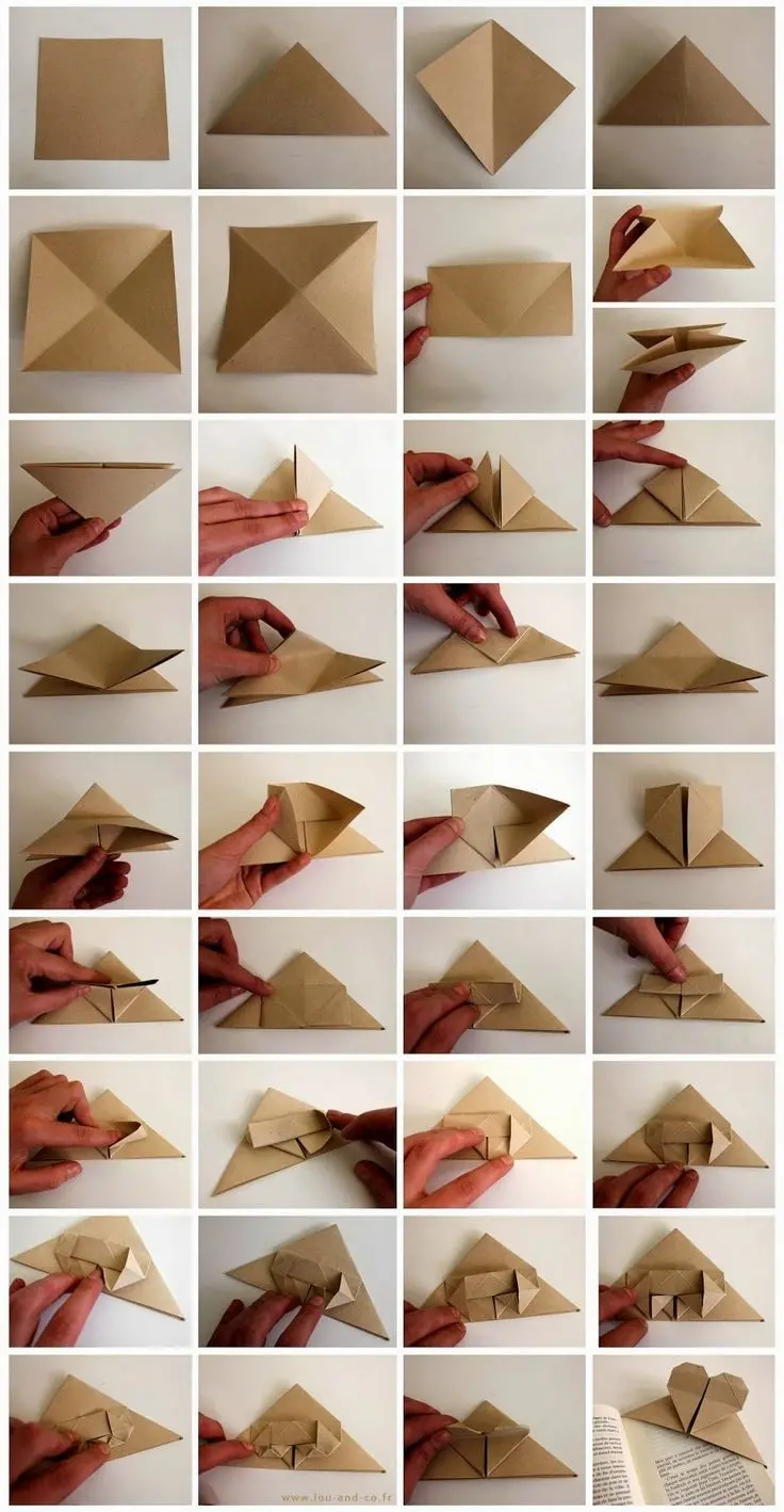 Origami Heart Bookmark Creation Image