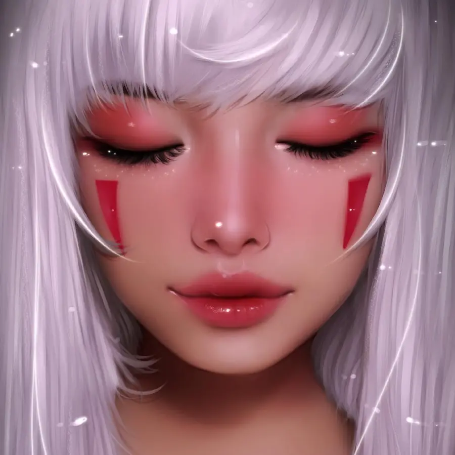 Download Digital Art of a Girl with White Hair