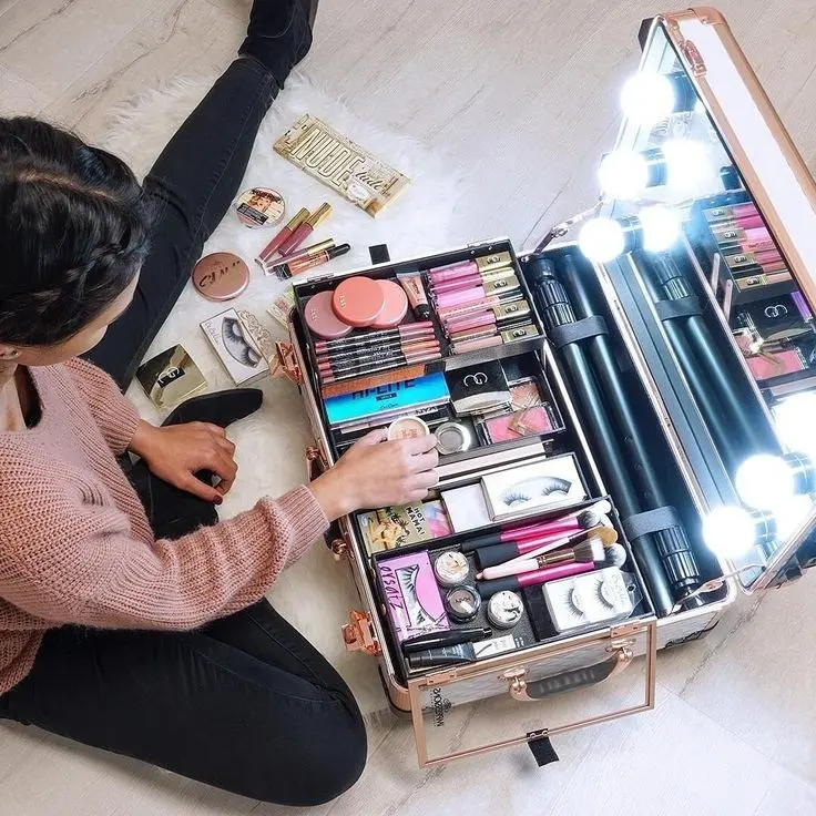 Download Image of a Suitcase Full of Makeup Products