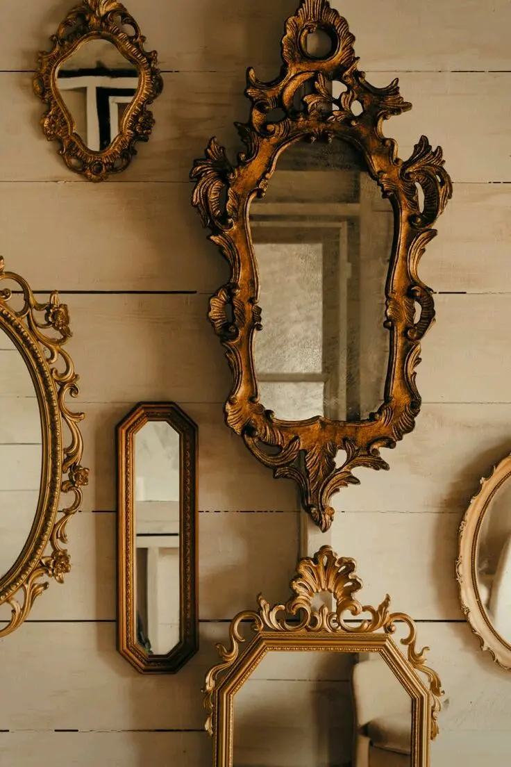 Download Mirrors on Wooden Wall Wallpaper