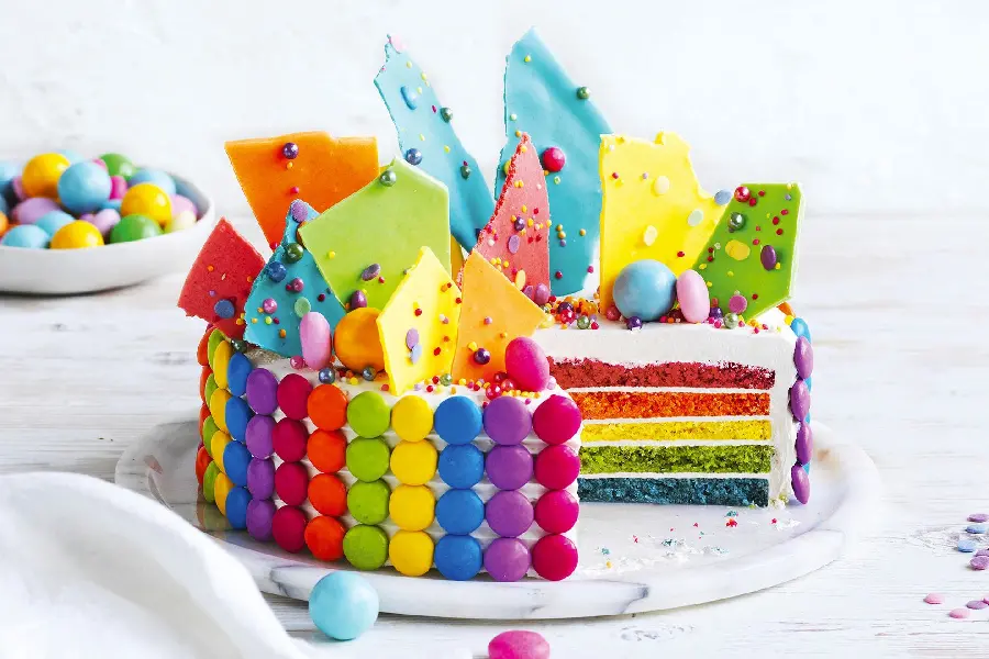 Rainbow Themed Birthday Cake Photo