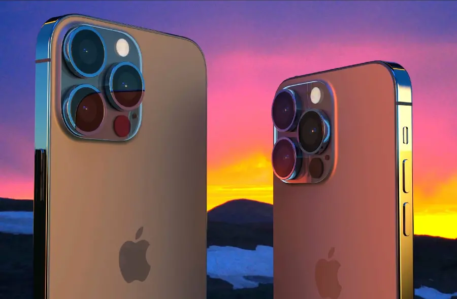 Download Rose Gold and Sunset Gold iPhone 13 Pro Max Wallpaper