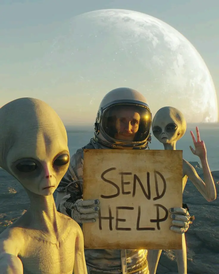 Download High-Quality Image of Alien Next to Human