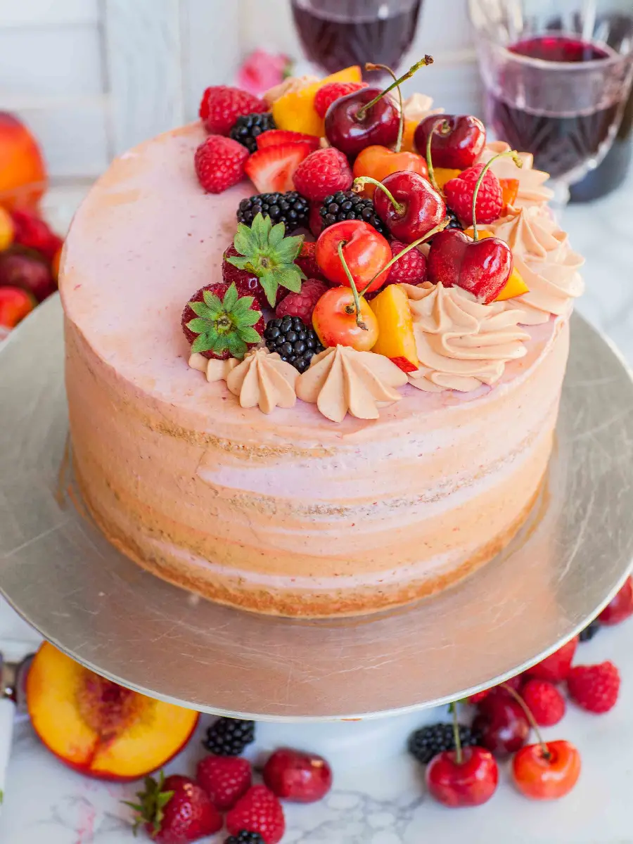 Seasonal Fruit Cake Design Photo