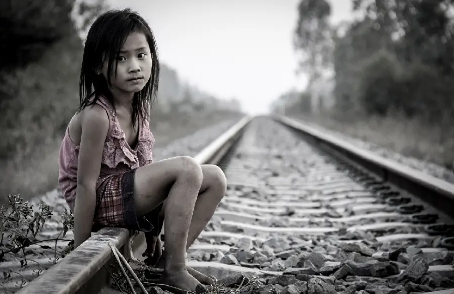 Download High-Quality Sitting on Railway Wallpaper