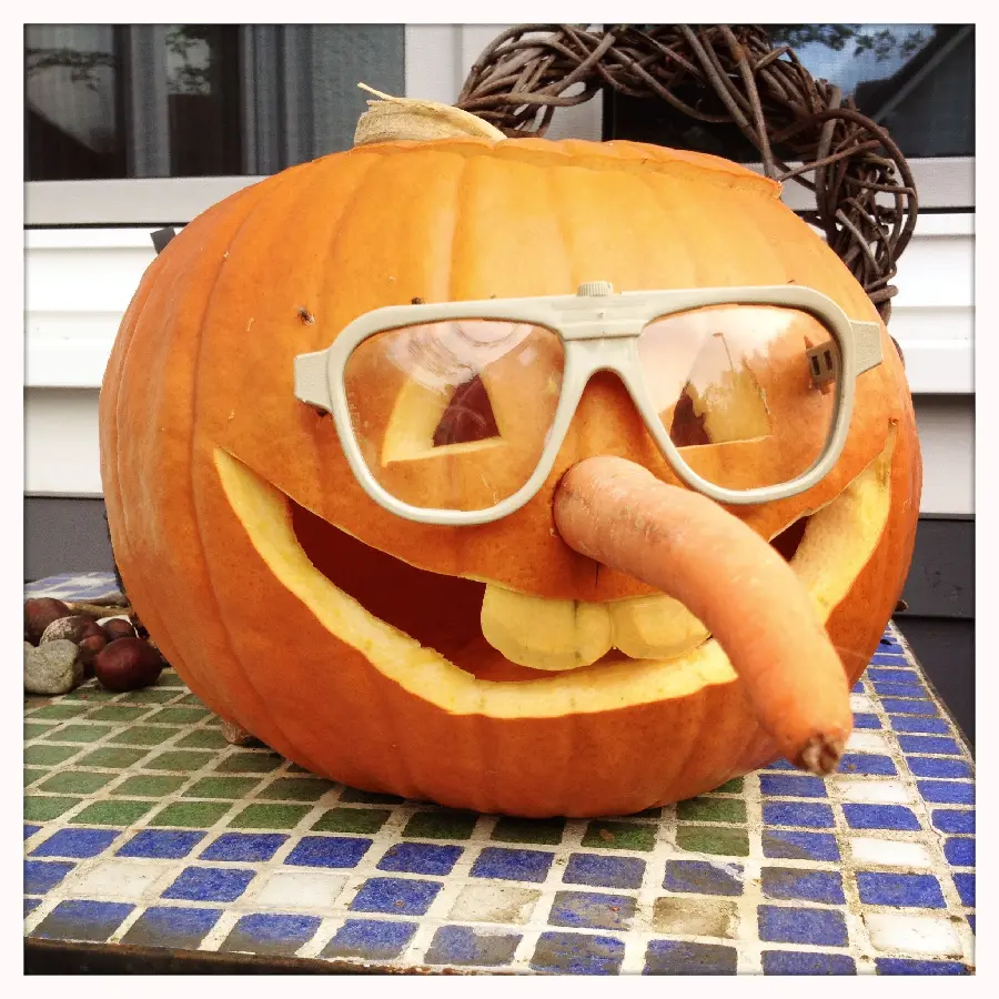 Funny Smiling Pumpkin Design for Halloween Decorations