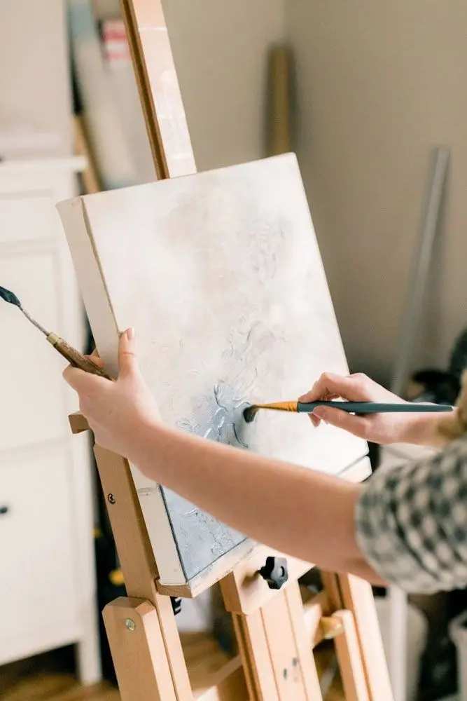 Painting on White Canvas Image