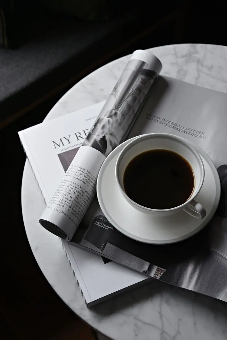 Coffee with Newspaper and Book Wallpaper - Download Now