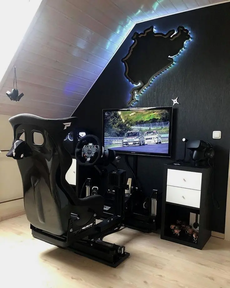Download HD Wallpaper of Black Gaming Room