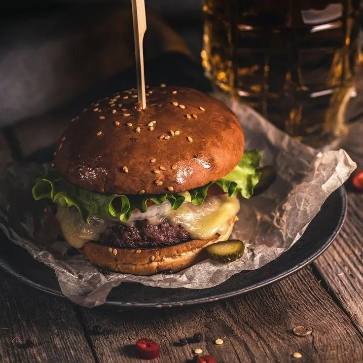 Tasty Burger Photo for Cafe Menus