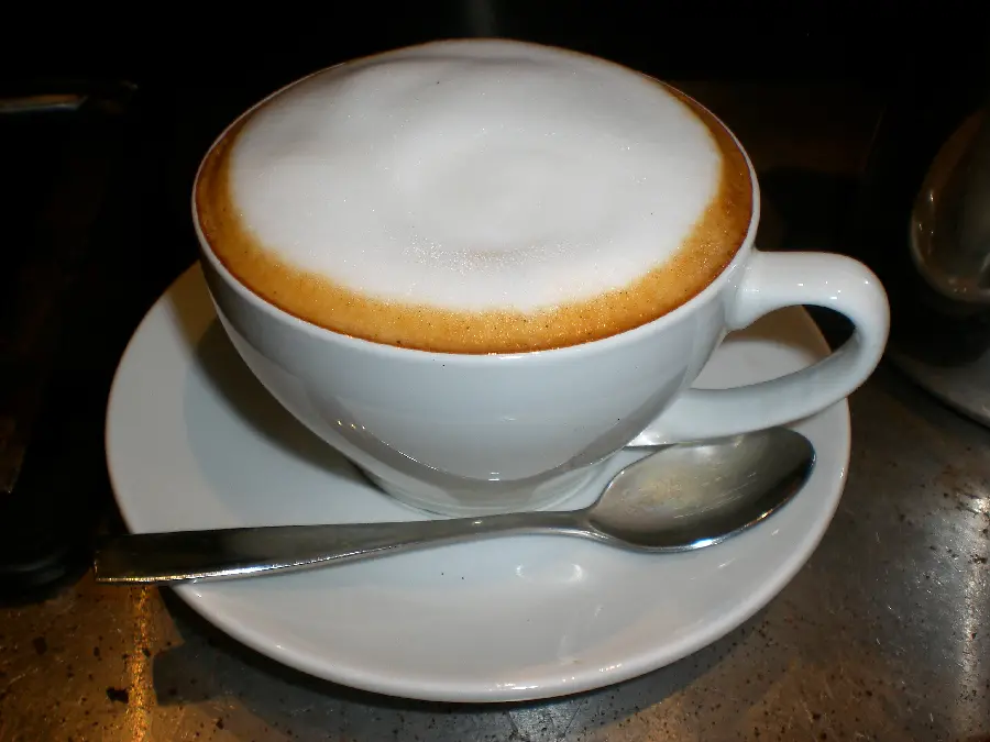 Homemade Cappuccino in White Cup - Download Background