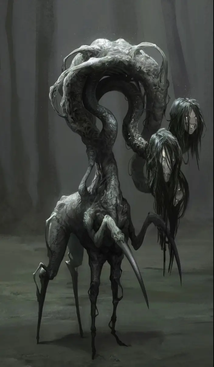 Download Wallpaper of Humanoid Creature with Multiple Heads